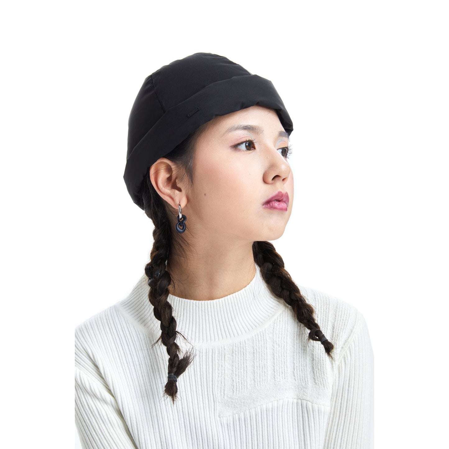 Women Reversible Padded Beanies - Black