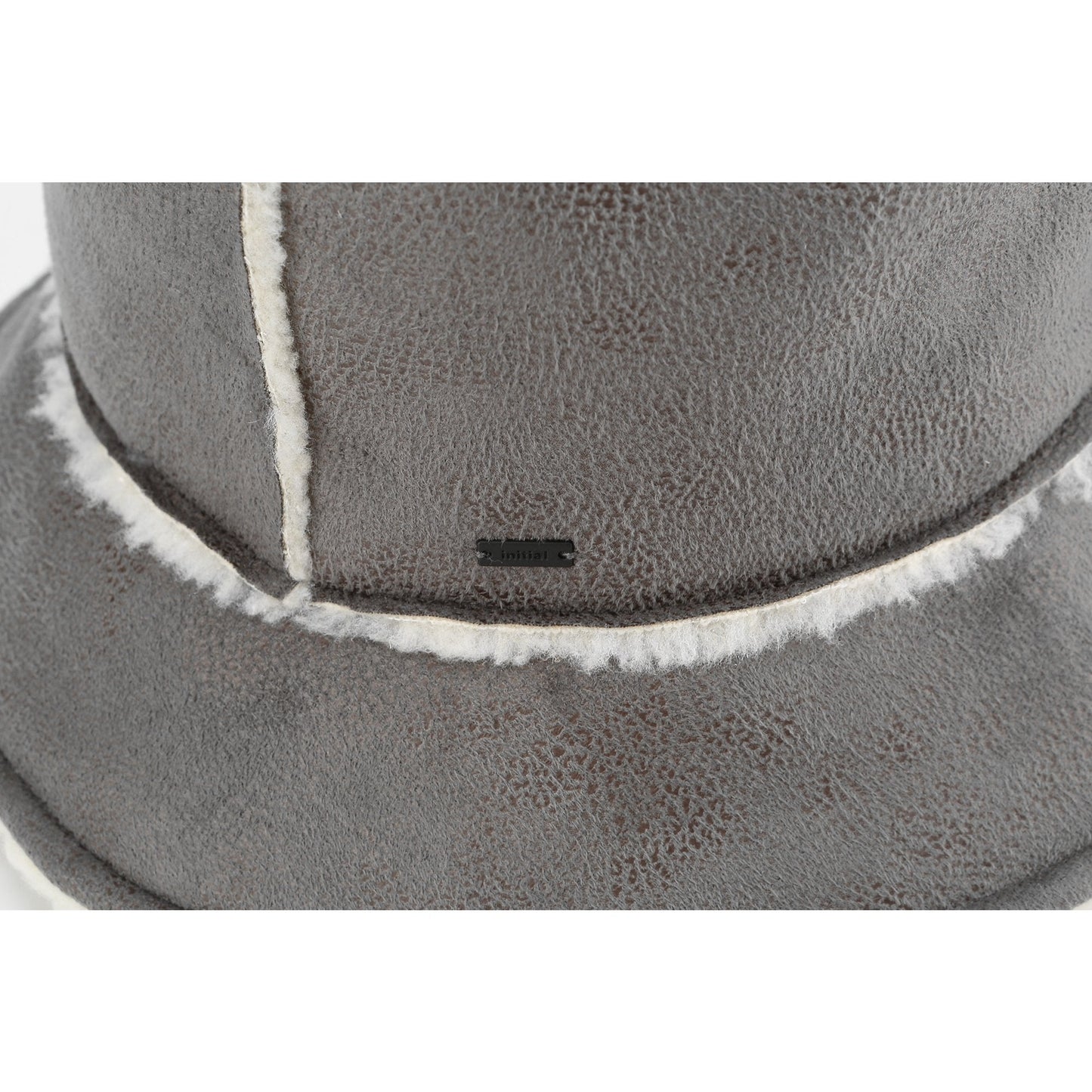 Women Sueded Shearling Bucket Hat - Grey