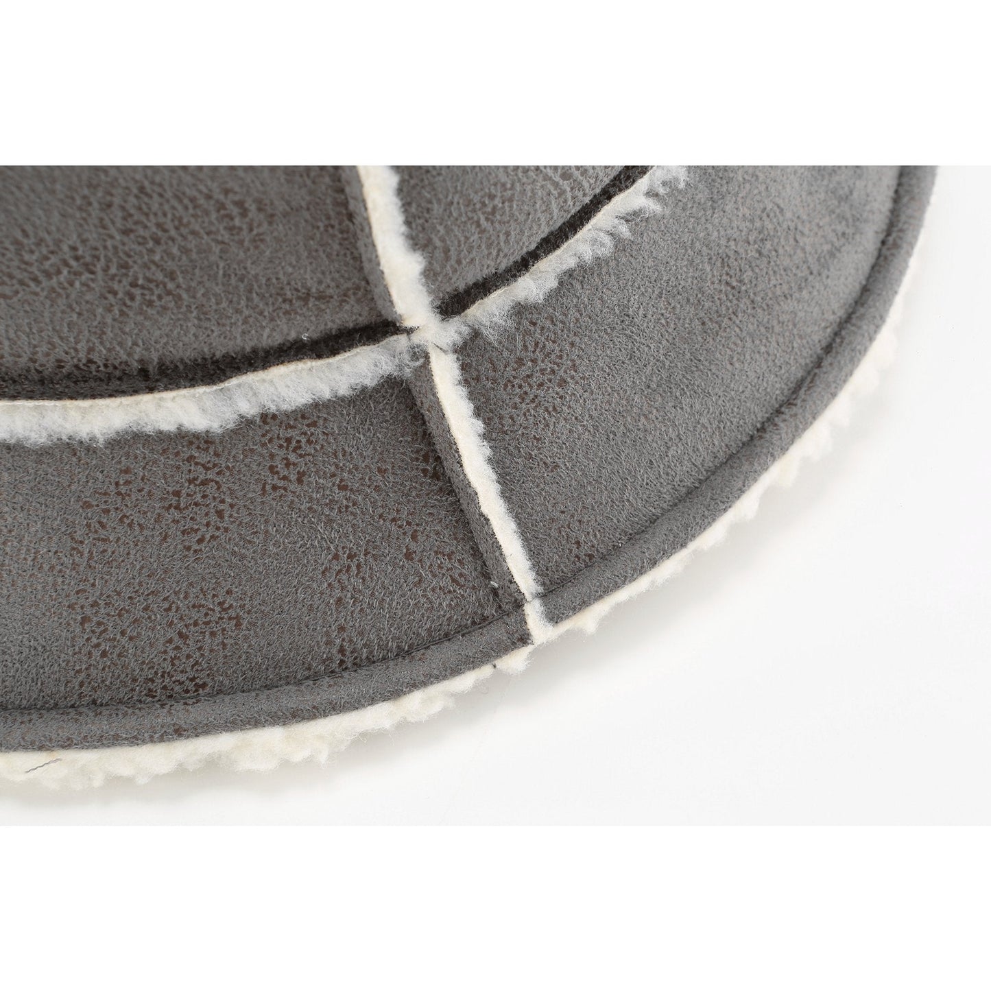 Women Sueded Shearling Bucket Hat - Grey