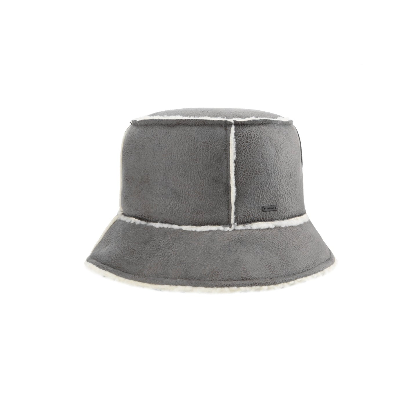 Women Sueded Shearling Bucket Hat - Grey