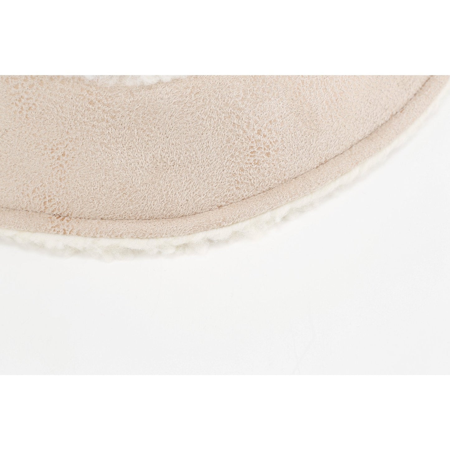 Women Sueded Shearling Bucket Hat - Ivory