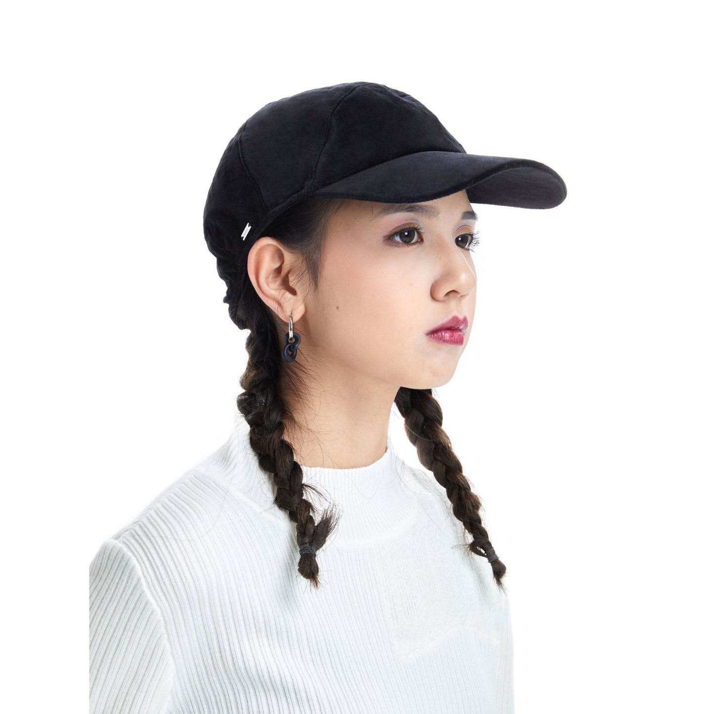 Women Tent Shape Cap - Black
