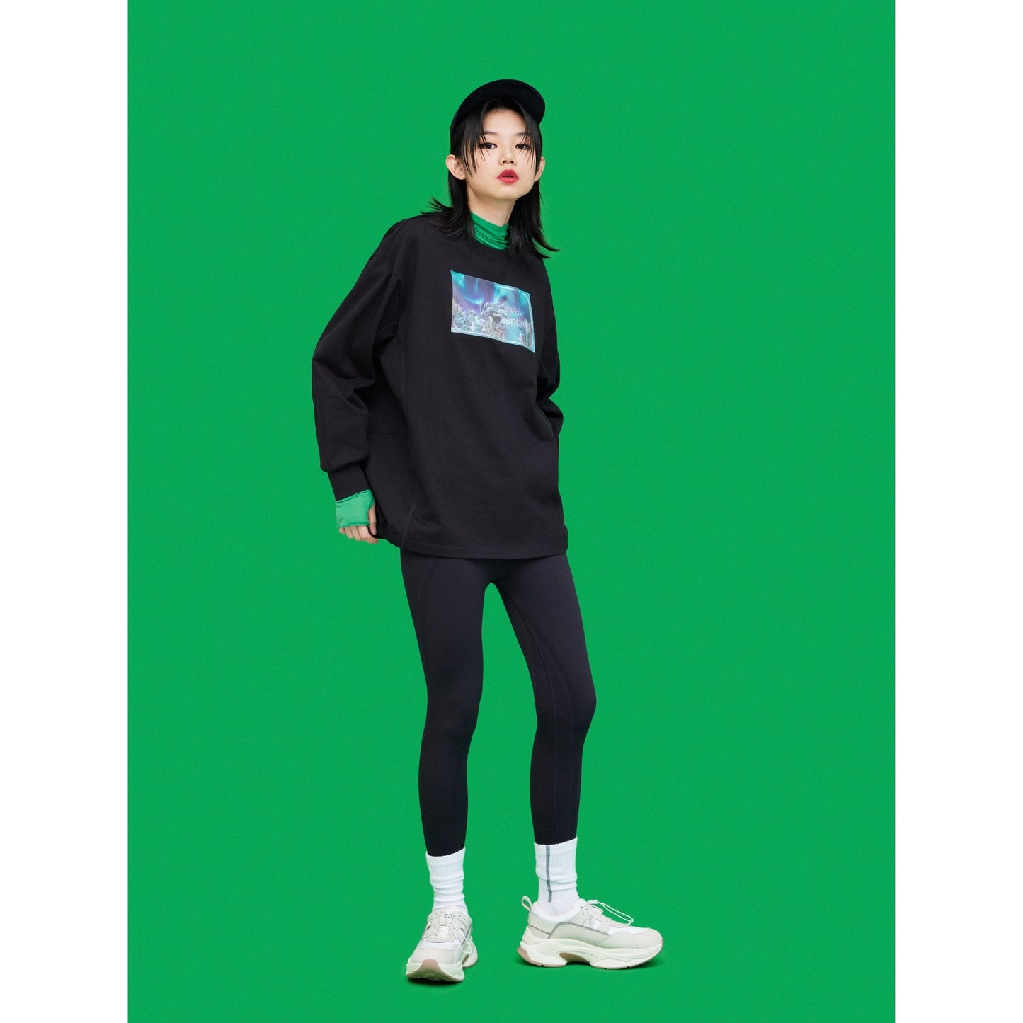 Women Tent Shape Cap - Black