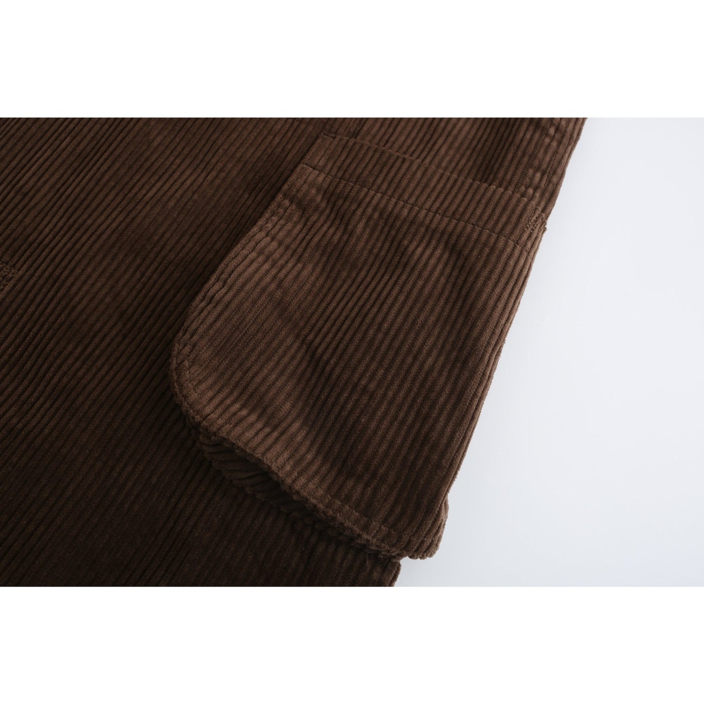 Men Oversize Corduroy Jacket - Brown