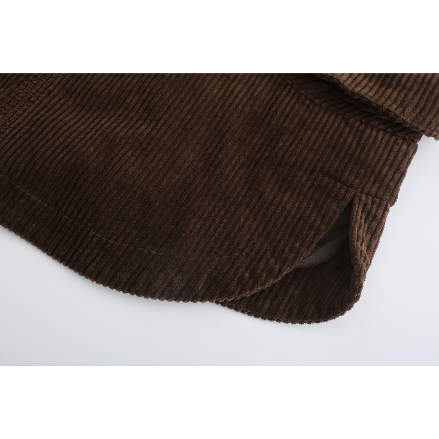 Men Oversize Corduroy Jacket - Brown