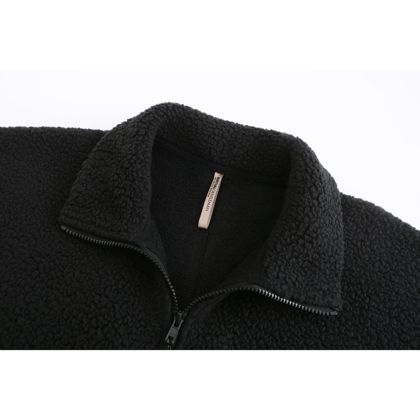 Men Fleece Long Sleeve Zip-up Jacket - Black