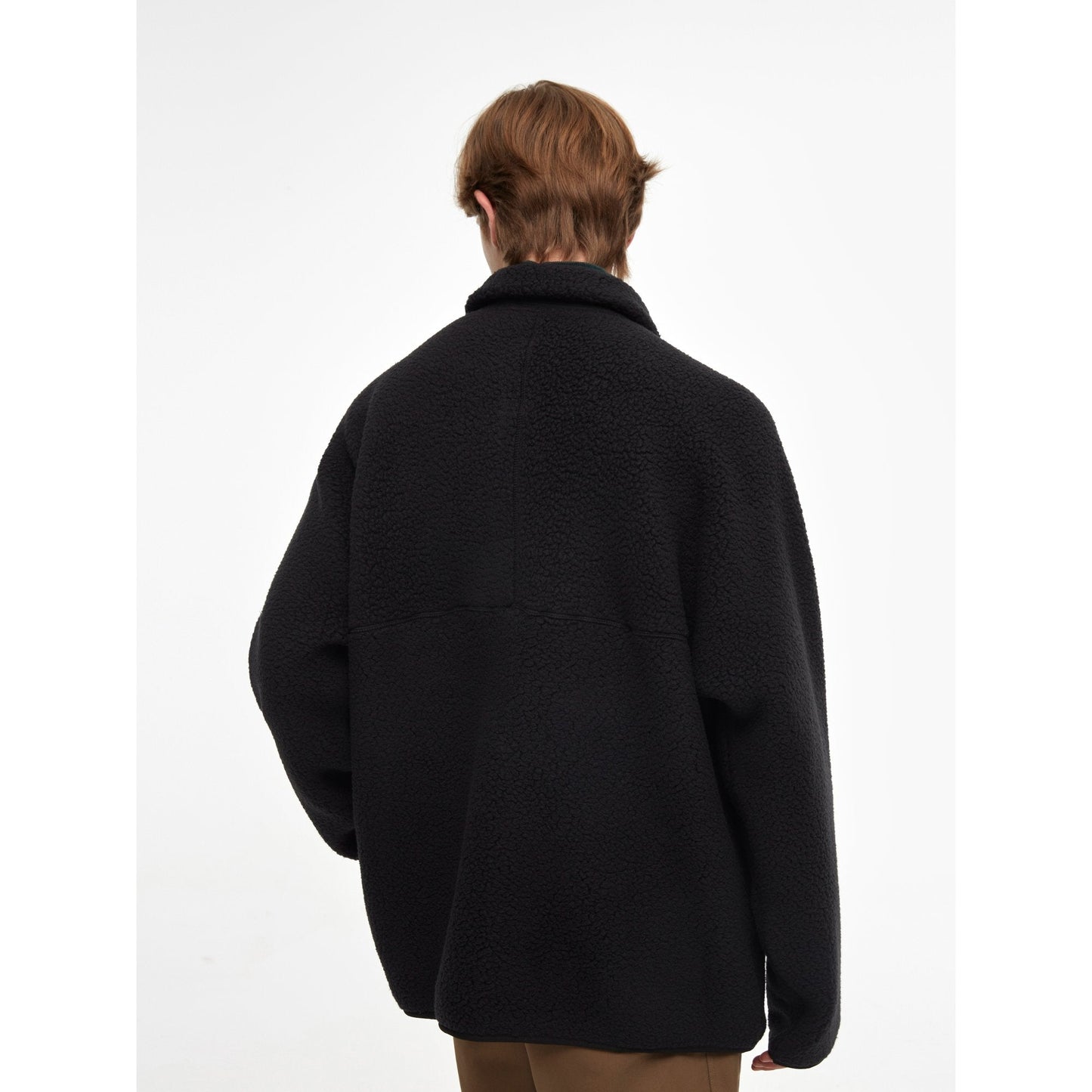 Men Fleece Long Sleeve Zip-up Jacket - Black