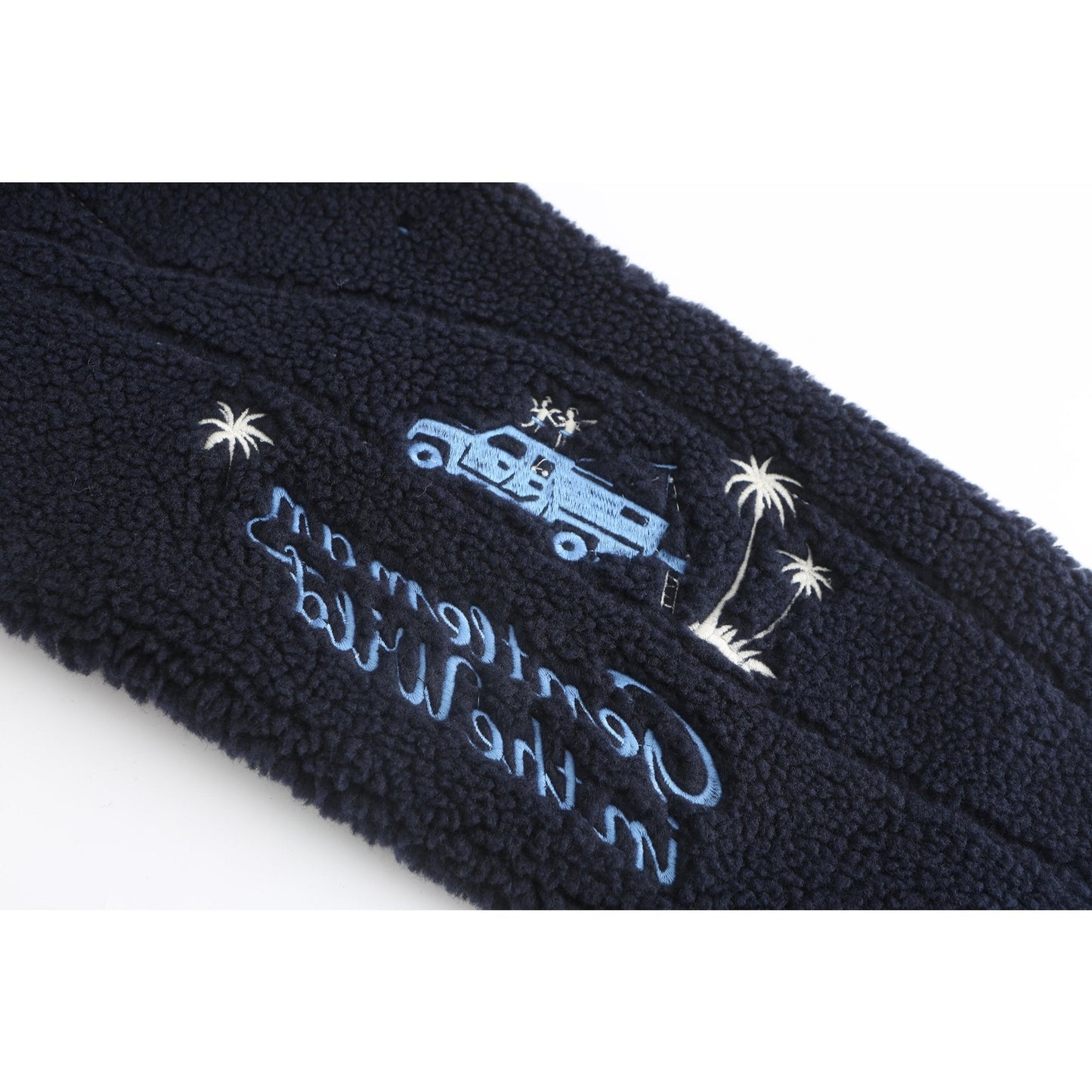 Men [MIMOE x initial gentleman] Fleece Long Sleeve Zip-up Jacket - Blue