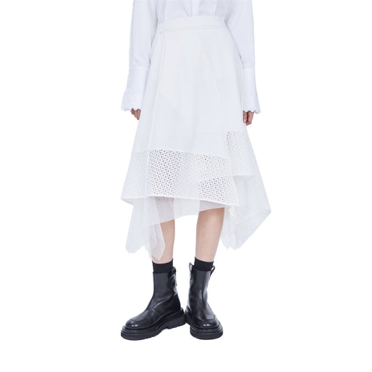 Women Asymmetric Skirt - White