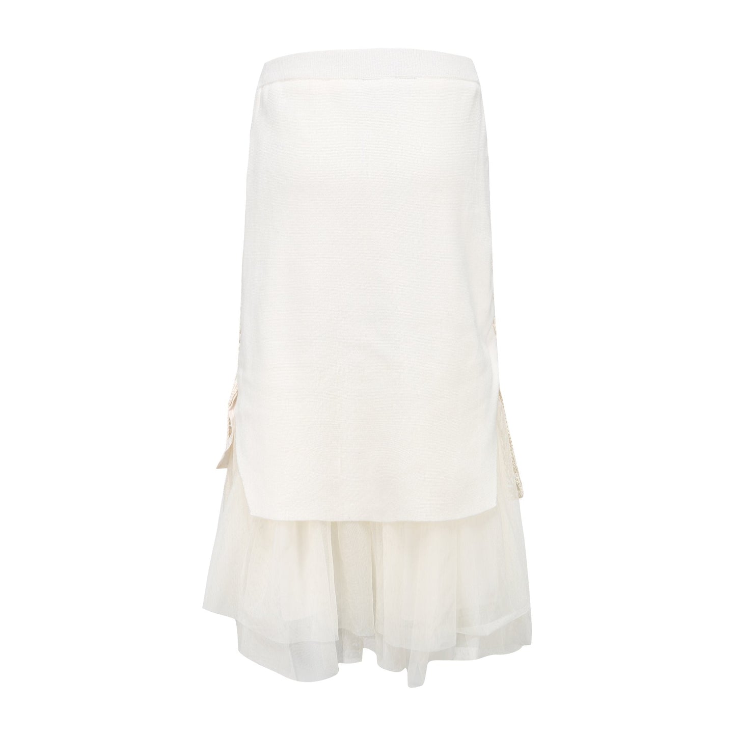 Women Crochet Lace Skirt - Ivory