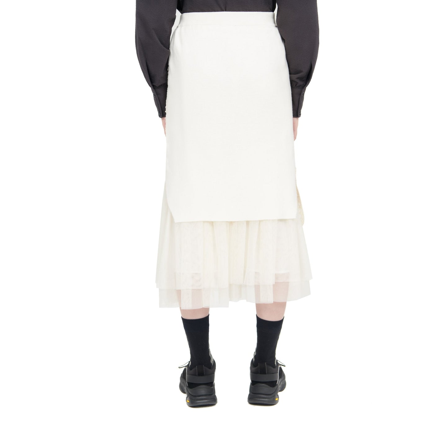 Women Crochet Lace Skirt - Ivory