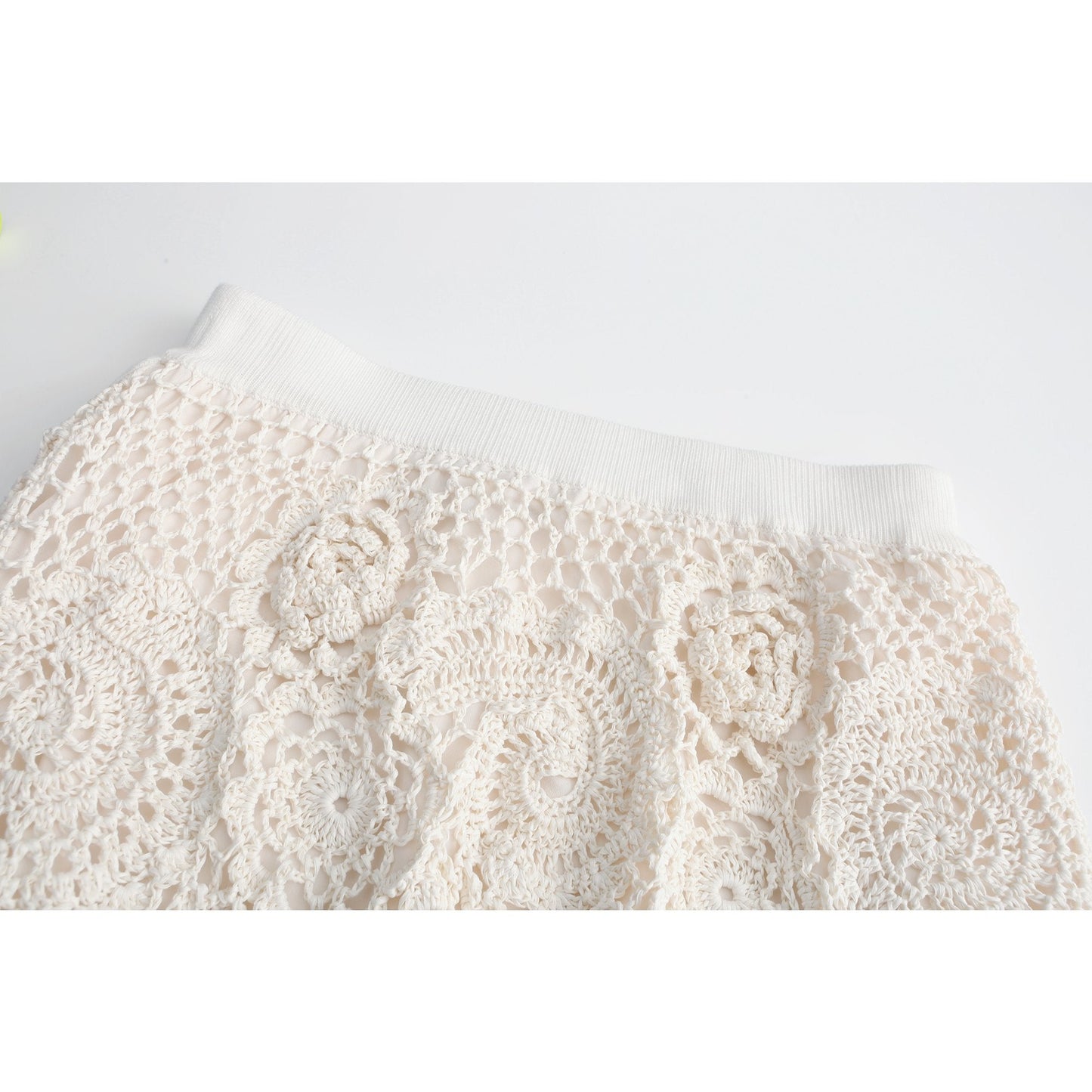 Women Crochet Lace Skirt - Ivory