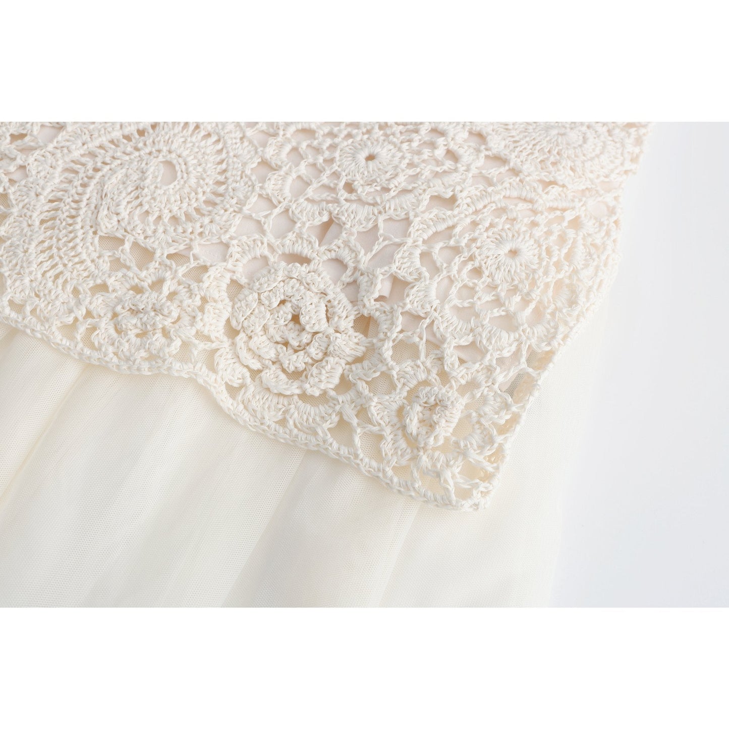 Women Crochet Lace Skirt - Ivory