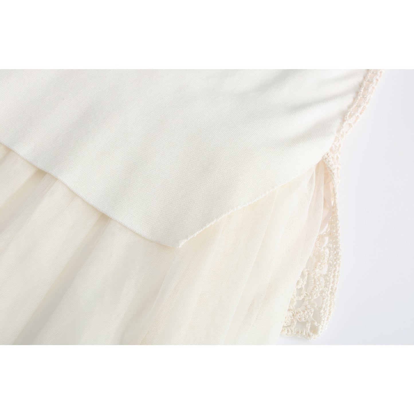 Women Crochet Lace Skirt - Ivory