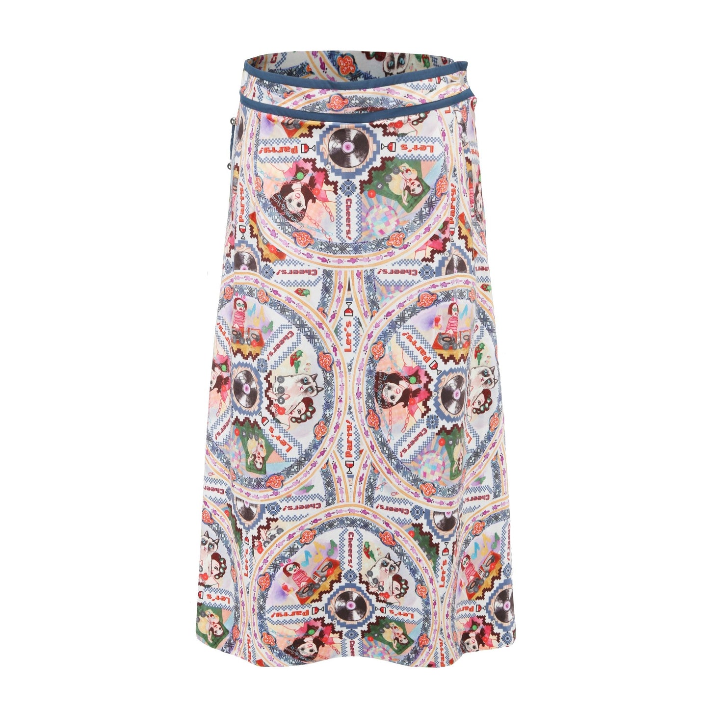 Women Overall Print Wrap Midi Skirt - Pattern
