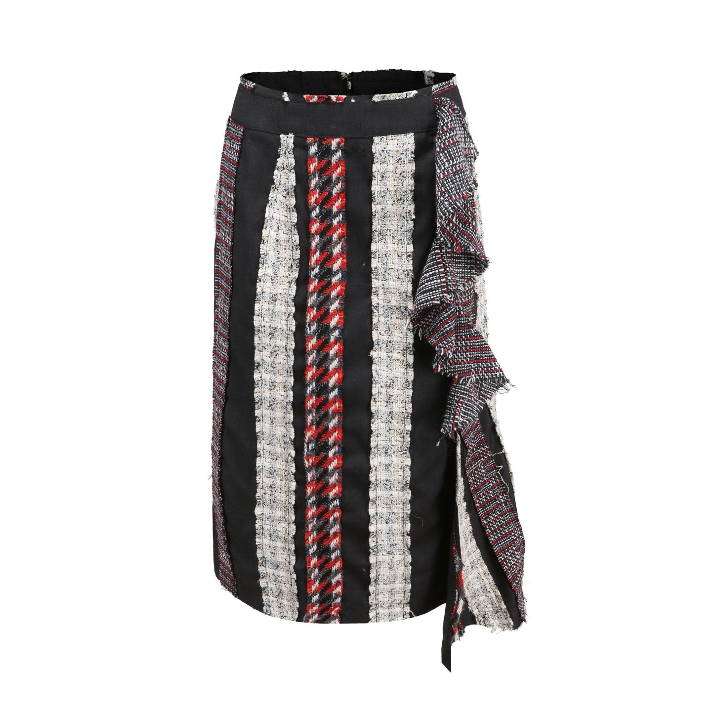 Women Tweed Patched Skirt - Pattern