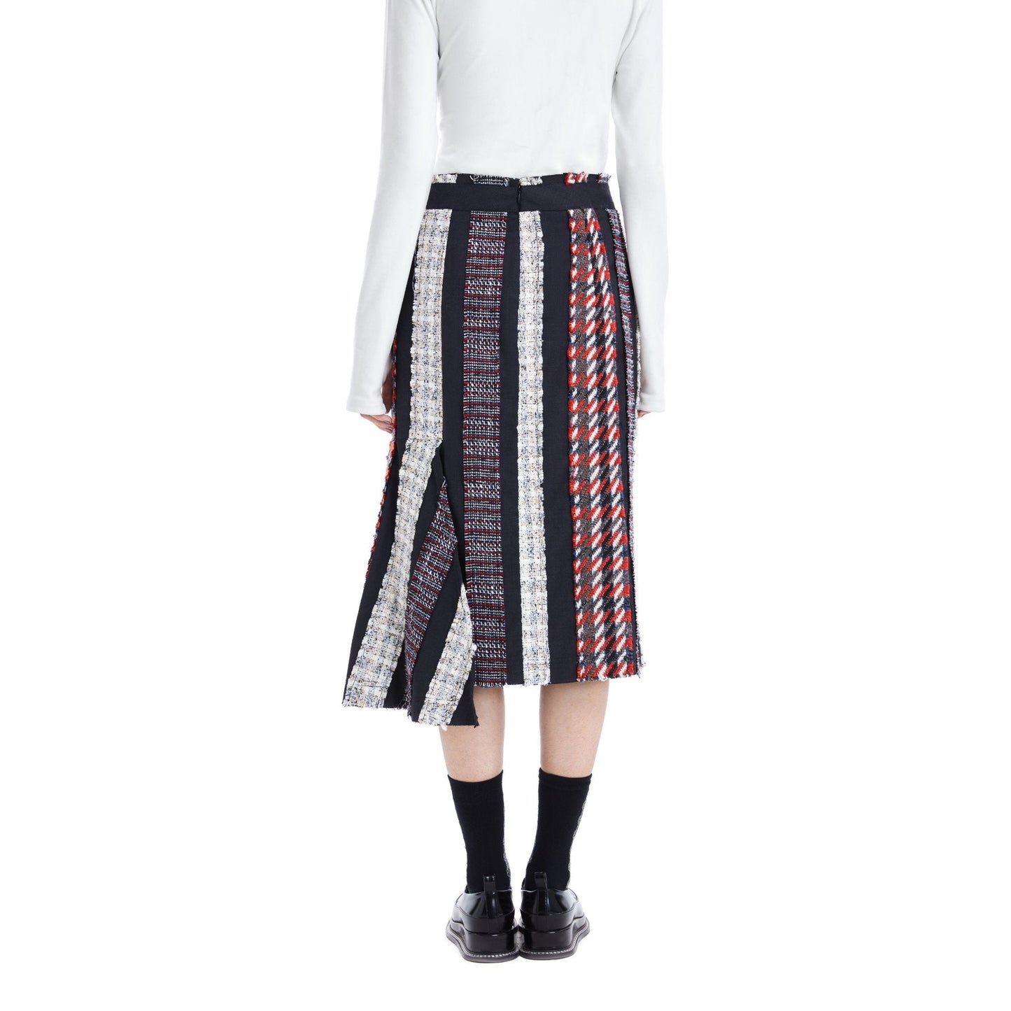 Women Tweed Patched Skirt - Pattern