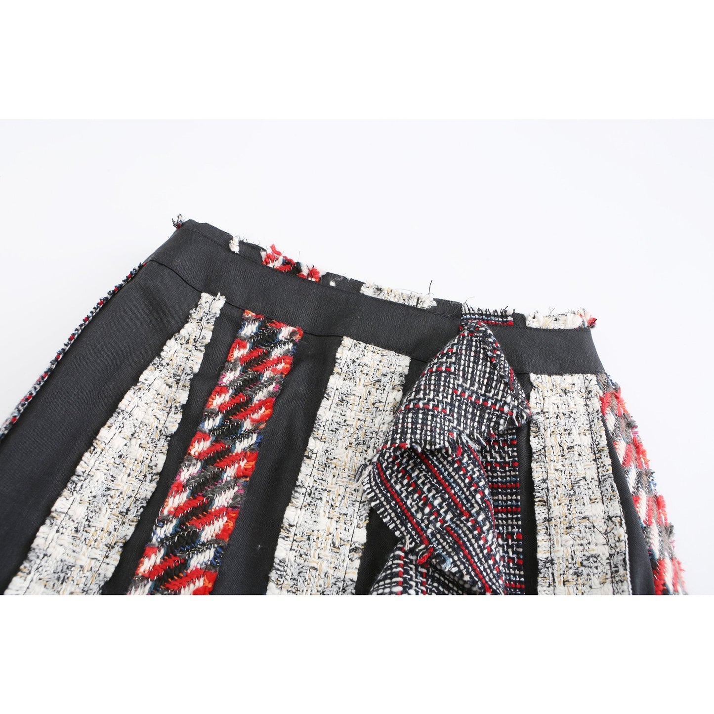 Women Tweed Patched Skirt - Pattern