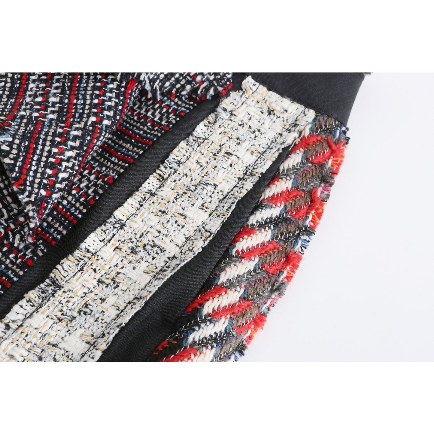 Women Tweed Patched Skirt - Pattern