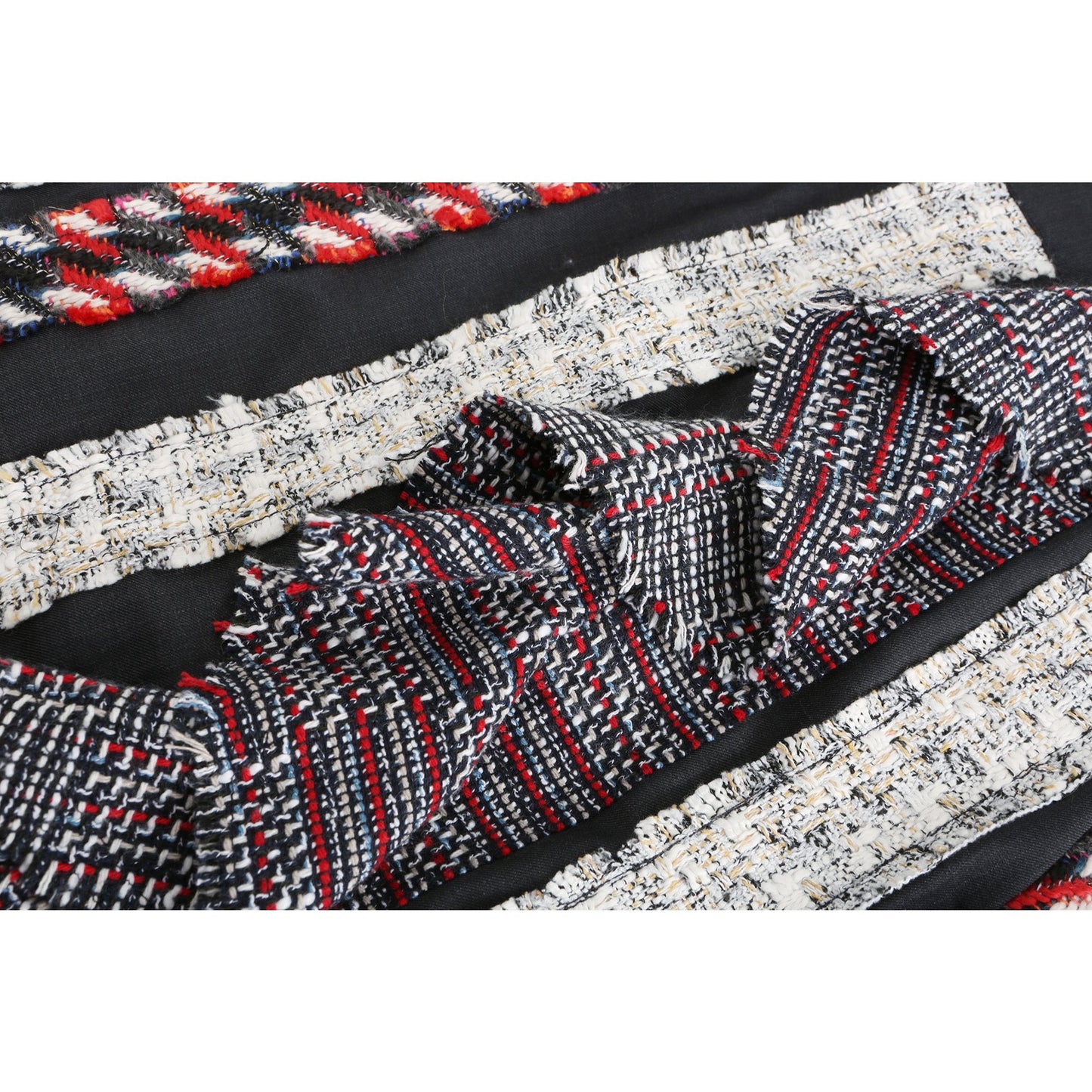 Women Tweed Patched Skirt - Pattern