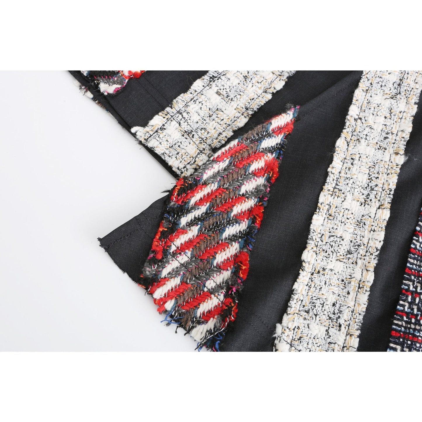 Women Tweed Patched Skirt - Pattern