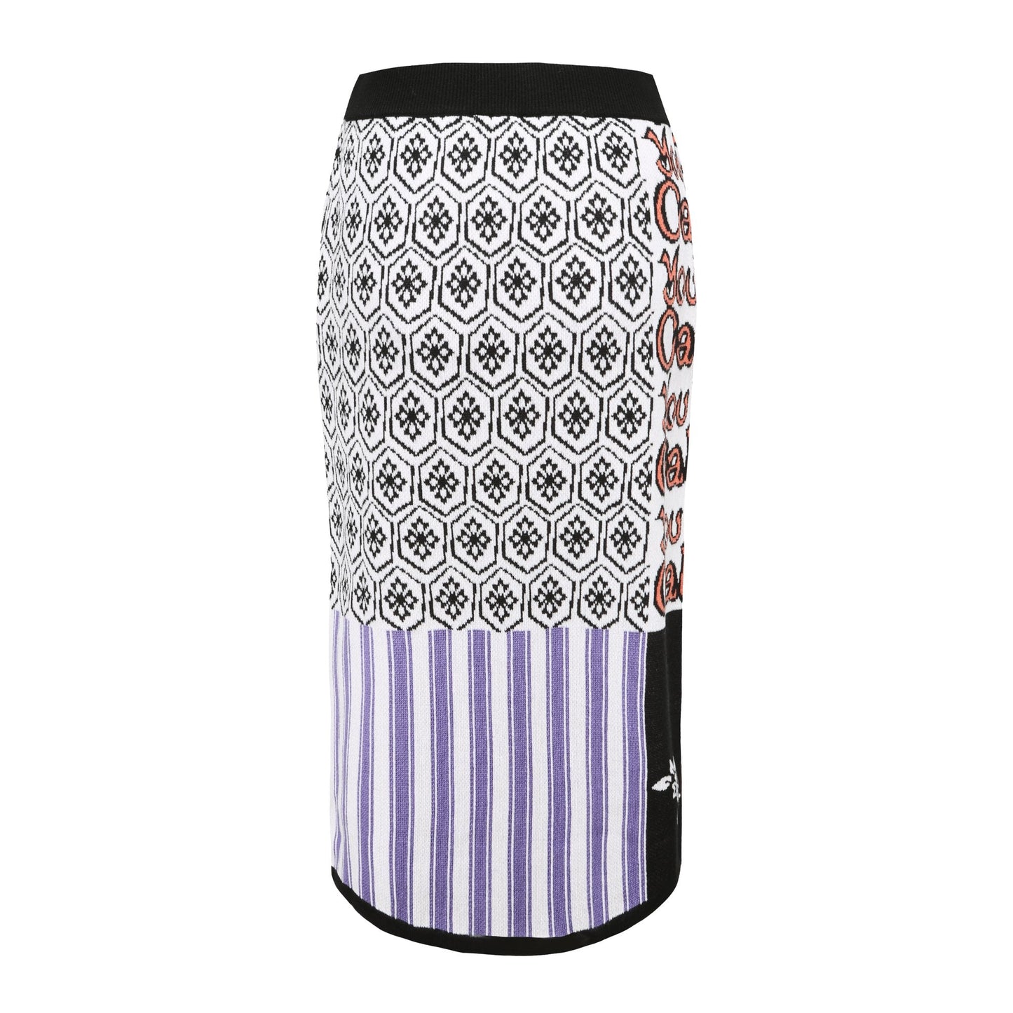 Women Mixed Pattern Jacquard Knit Skirt - Pattern