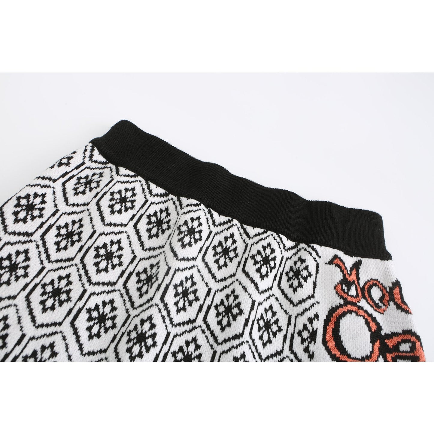 Women Mixed Pattern Jacquard Knit Skirt - Pattern