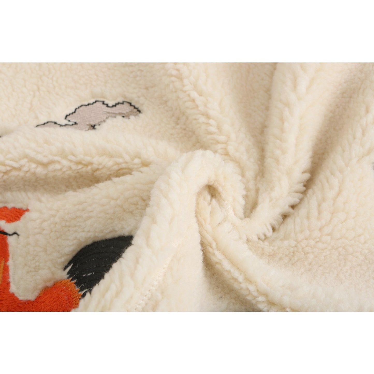 Women Embroidery Sherpa Skirt - Ivory
