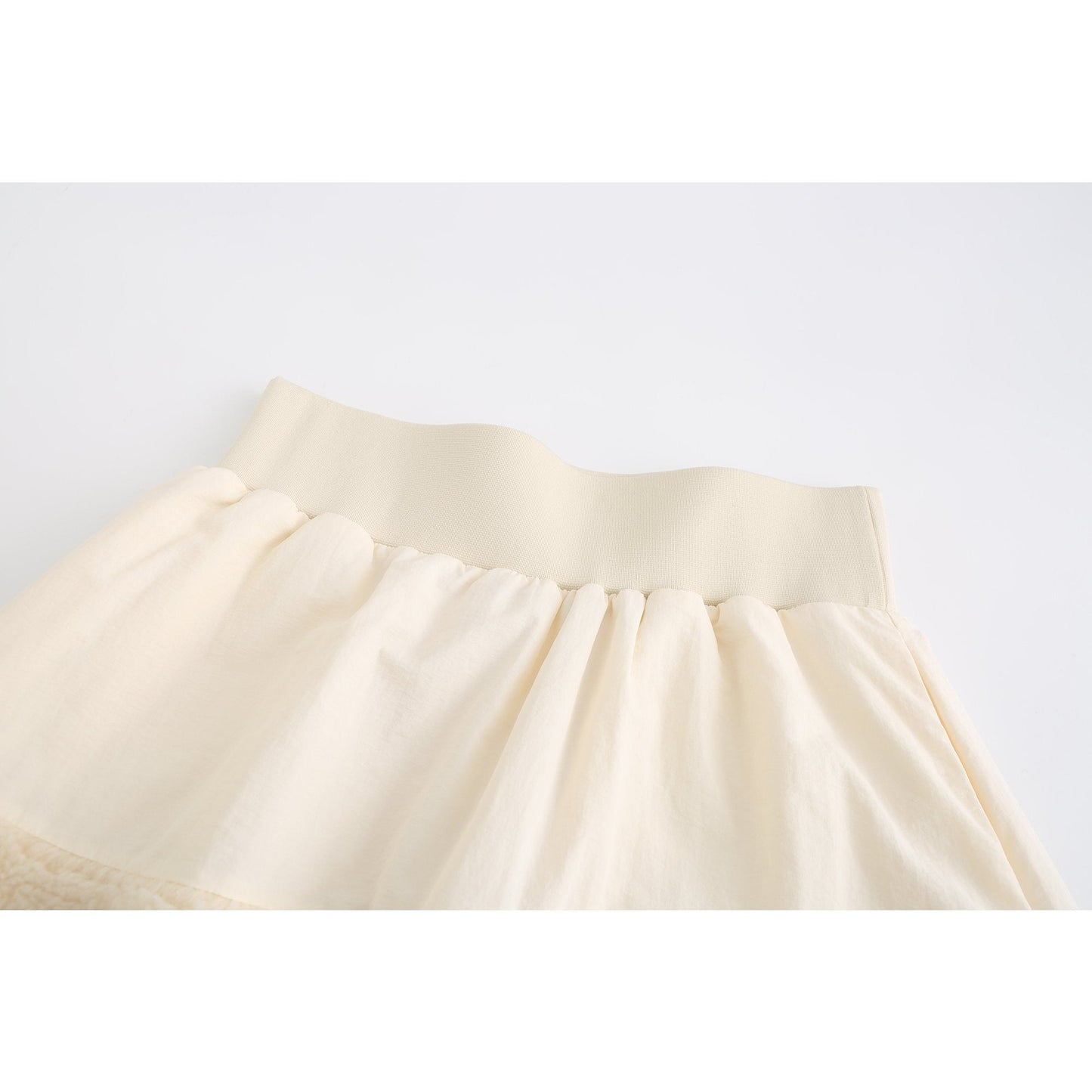 Women Embroidery Sherpa Skirt - Ivory