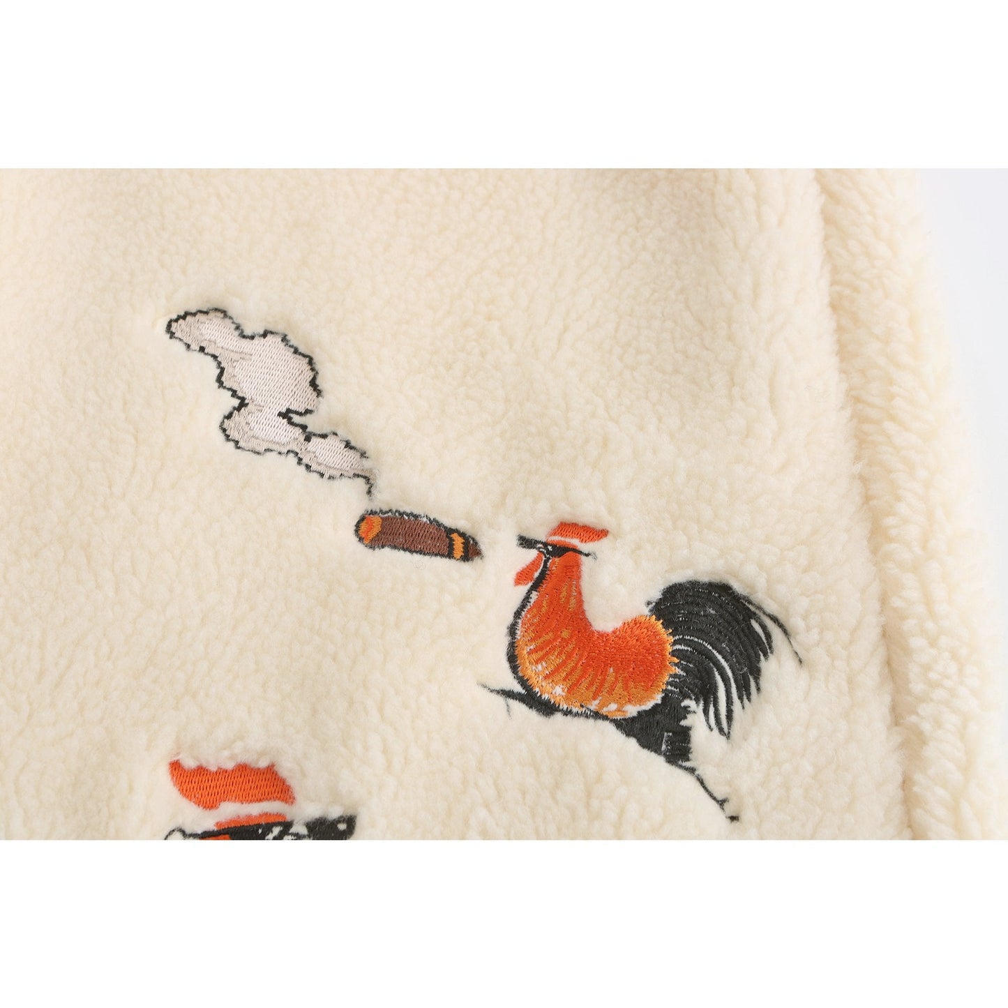 Women Embroidery Sherpa Skirt - Ivory
