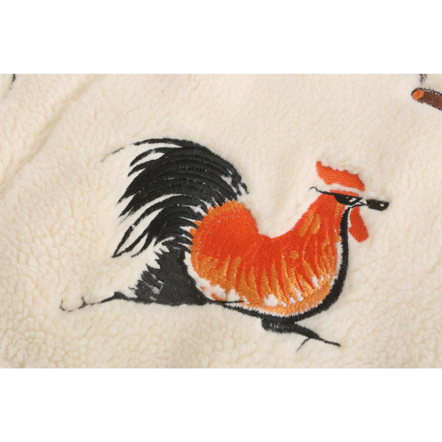 Women Embroidery Sherpa Skirt - Ivory