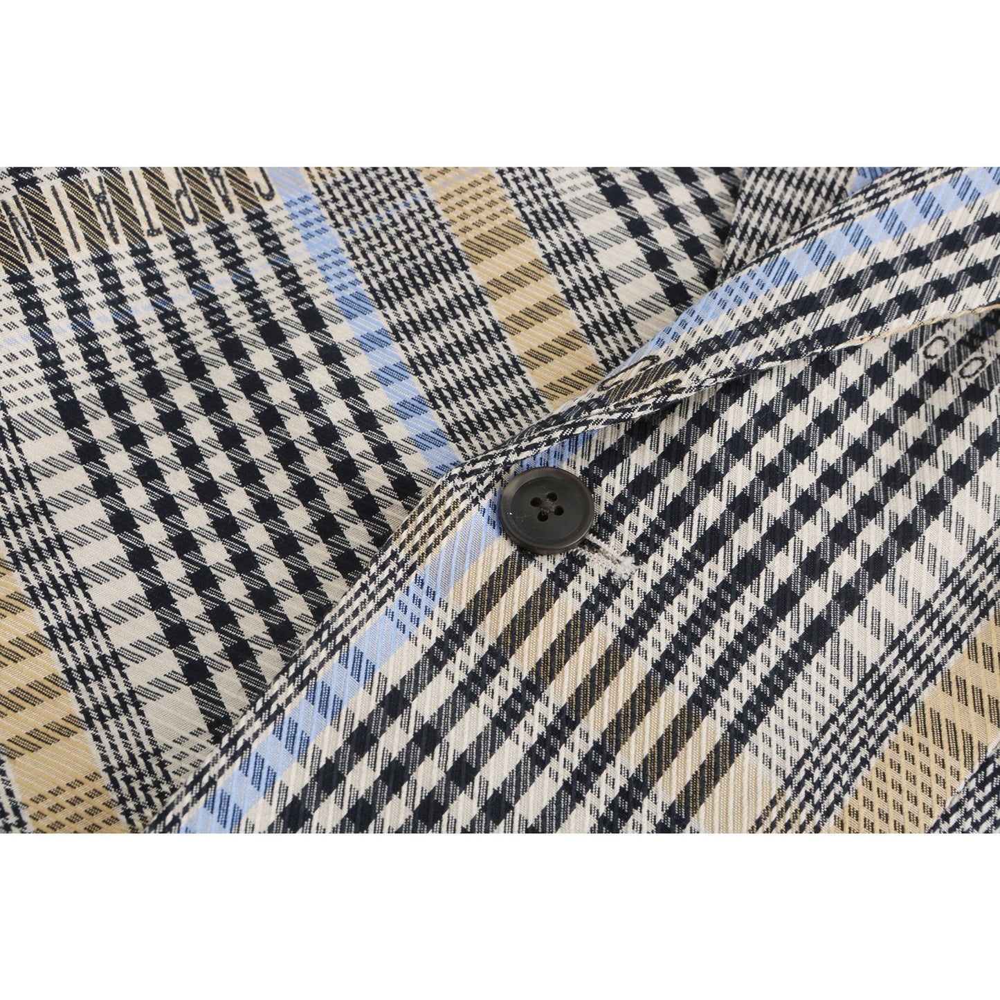 Women Wordings Jacquard Checkers Blazer - Checkered