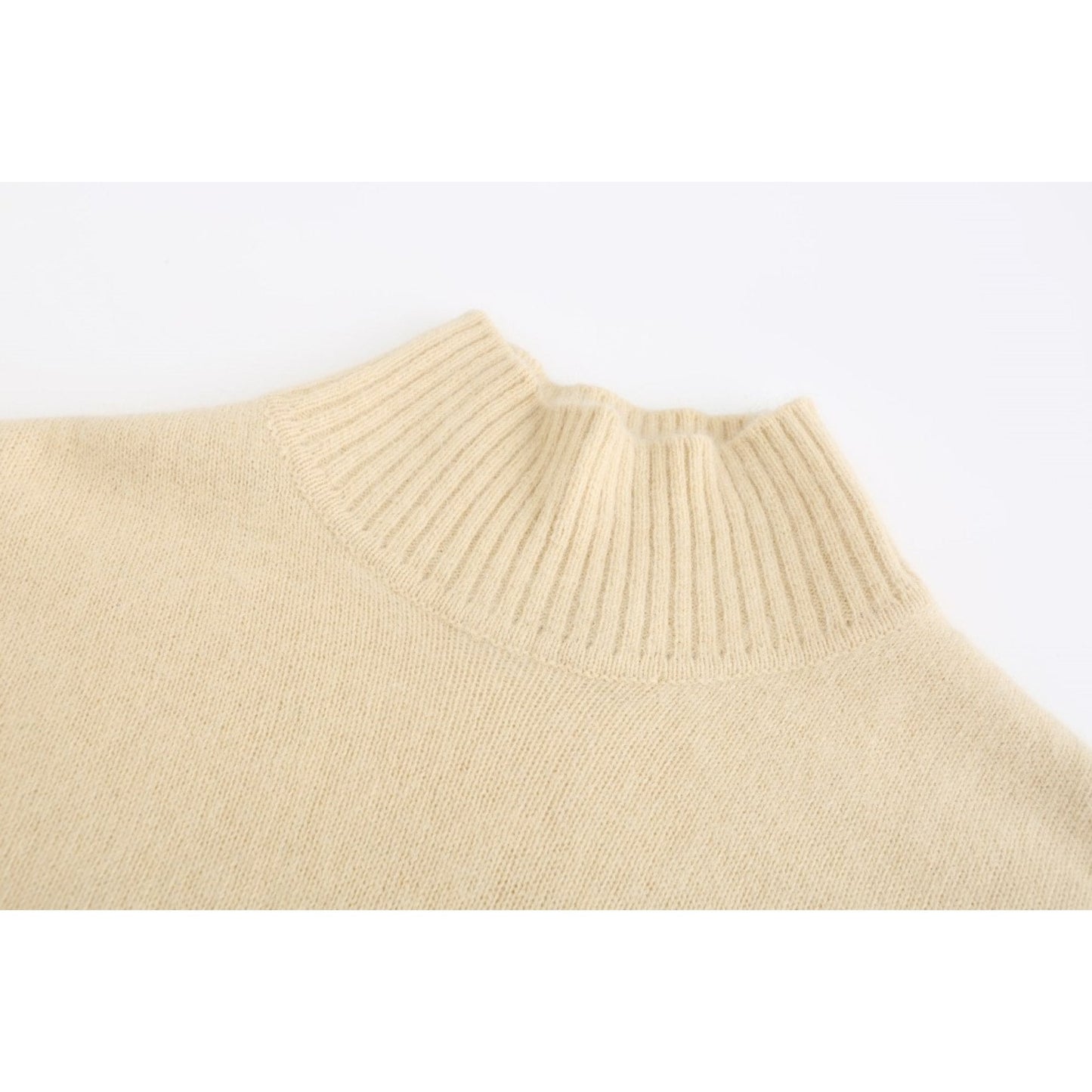 Women High Slit Knitted Tunic - Light Yellow