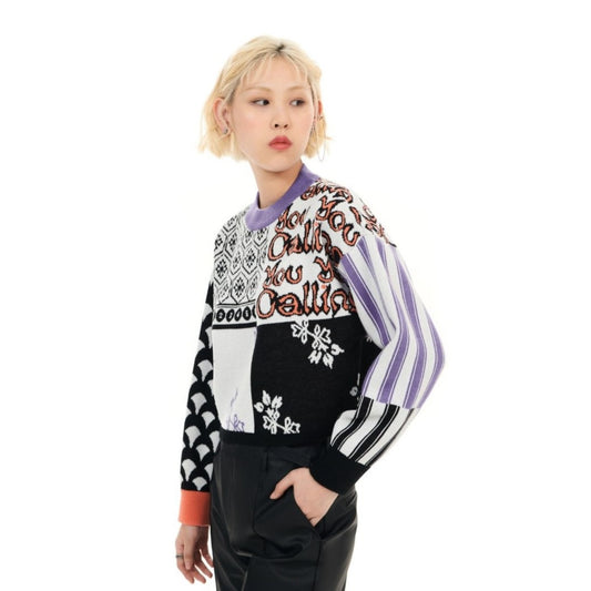 Women Mixed Pattern Jacquard Sweater - Pattern