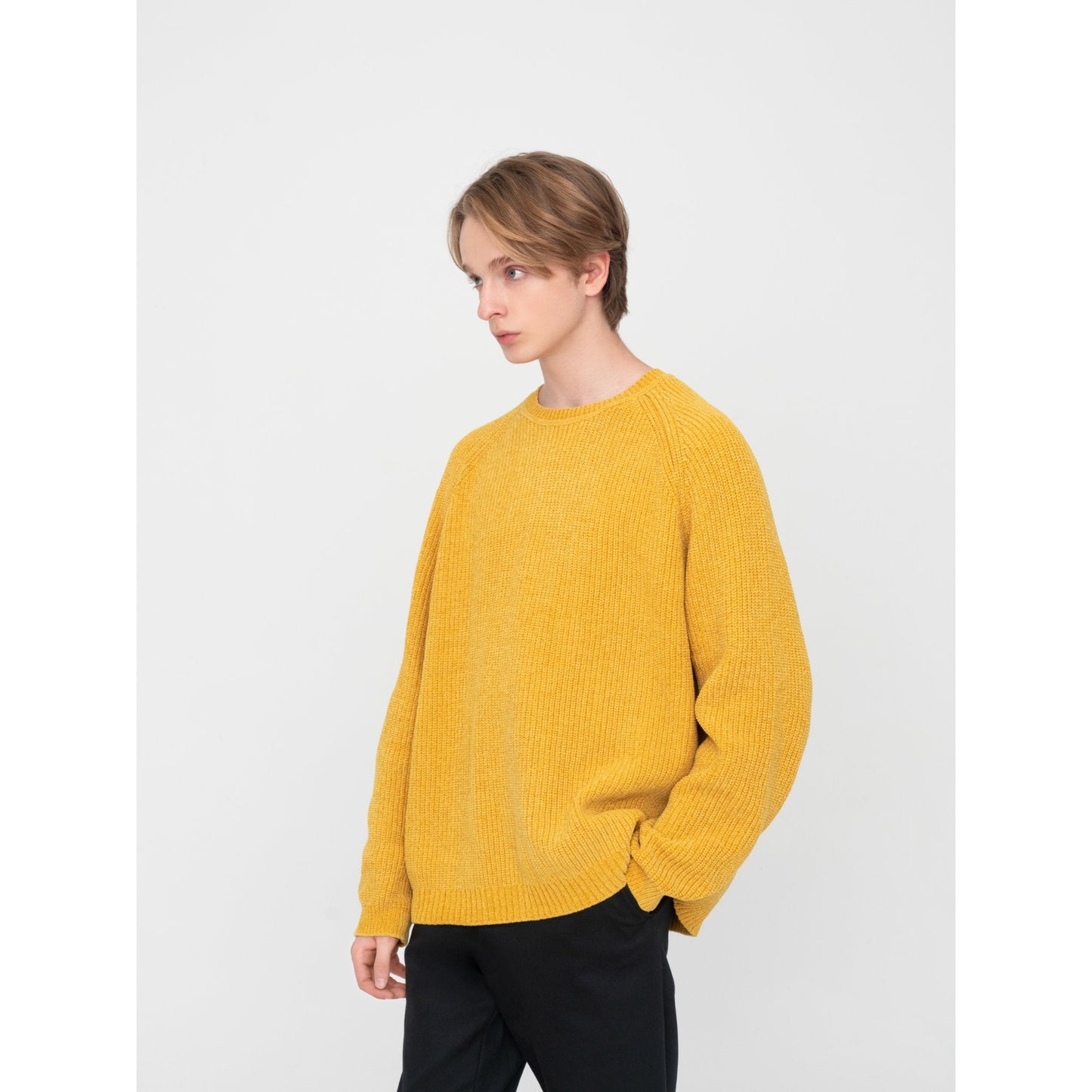 Men Velvet Pullover - Yellow