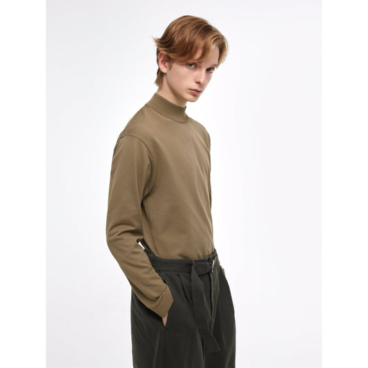 Men Turtleneck Sweater - Khaki