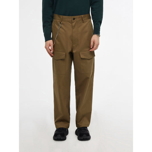 Men Elastic Drawstring Waist Wide Tapered Pants - Creameal