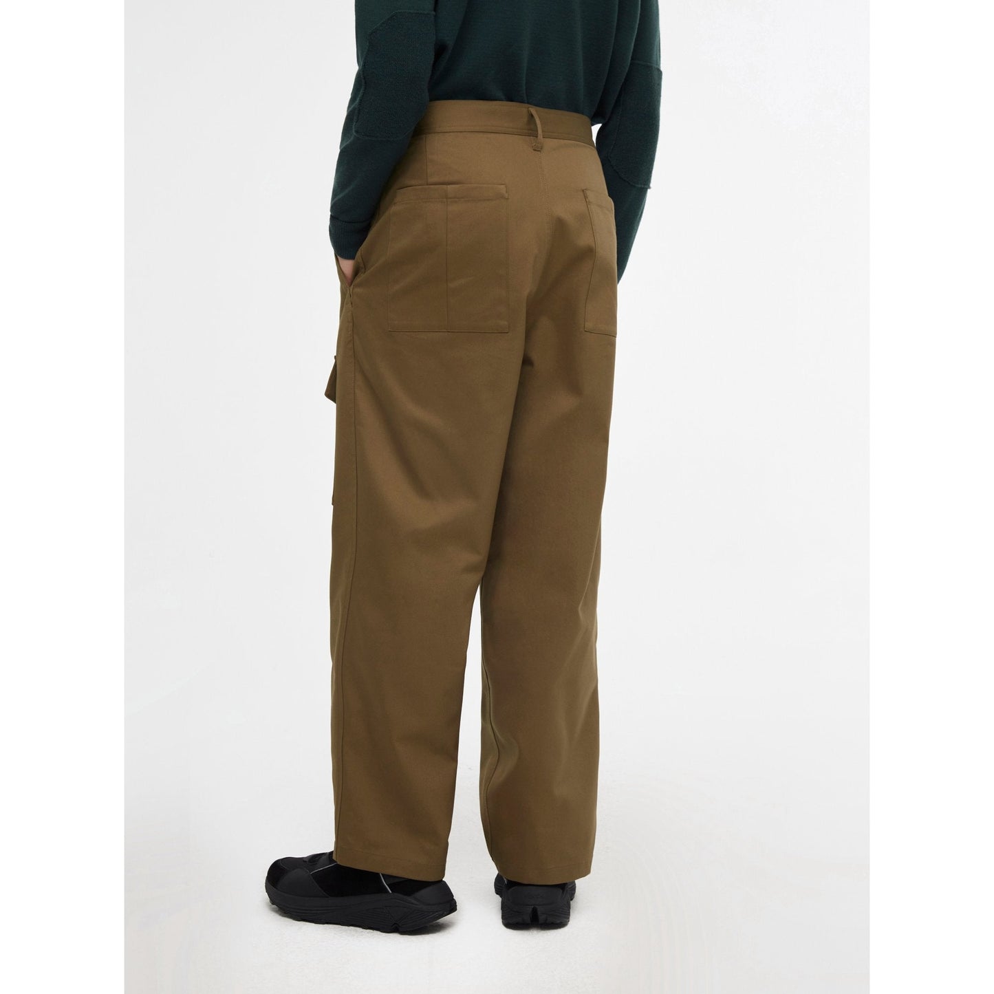 Men Elastic Drawstring Waist Wide Tapered Pants - Creameal