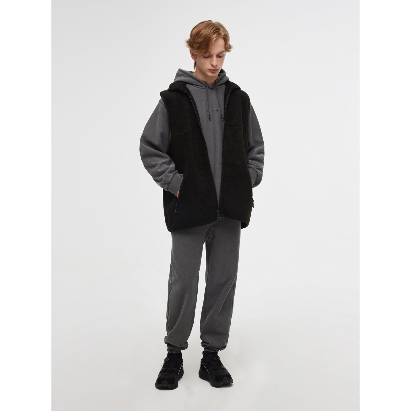 Men Washed Jogging Pants - Grey