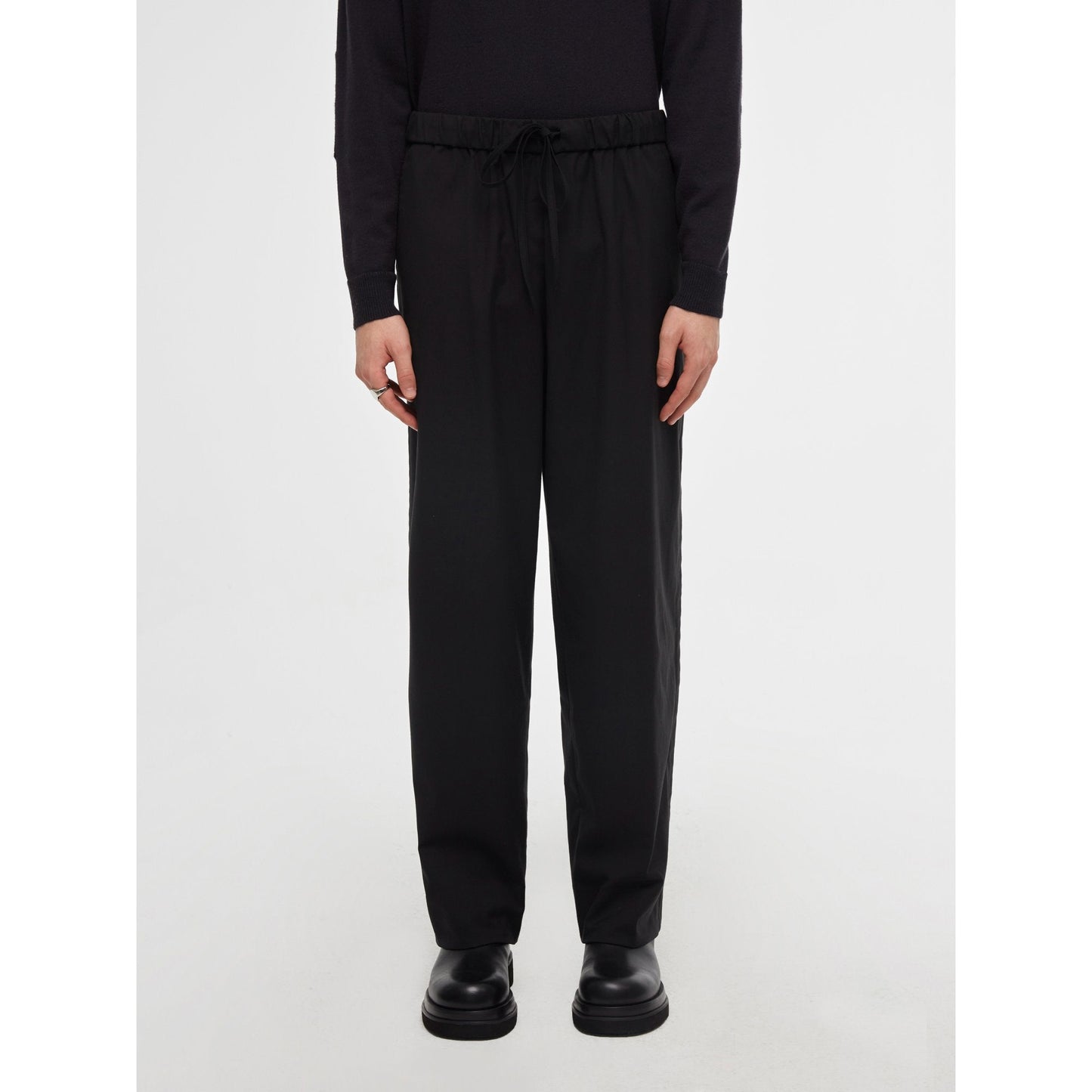 Men Pleated Pants - Black
