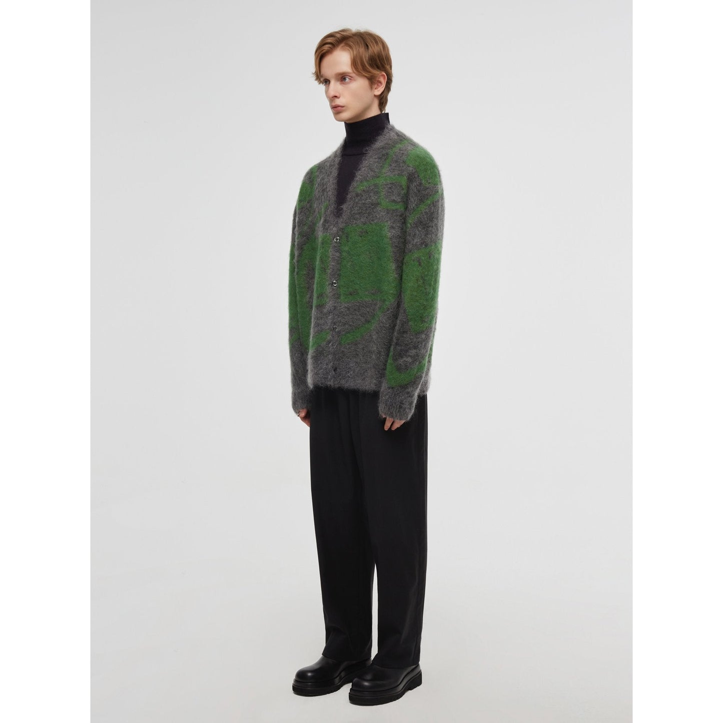 Men Pleated Pants - Black