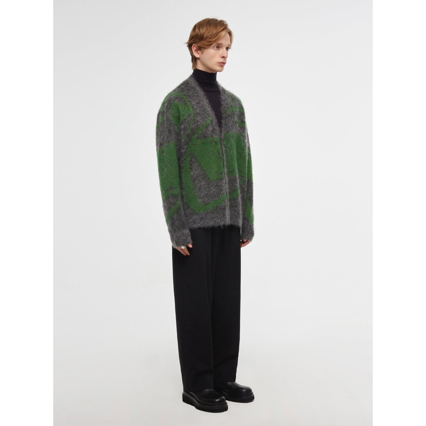 Men Pleated Pants - Black