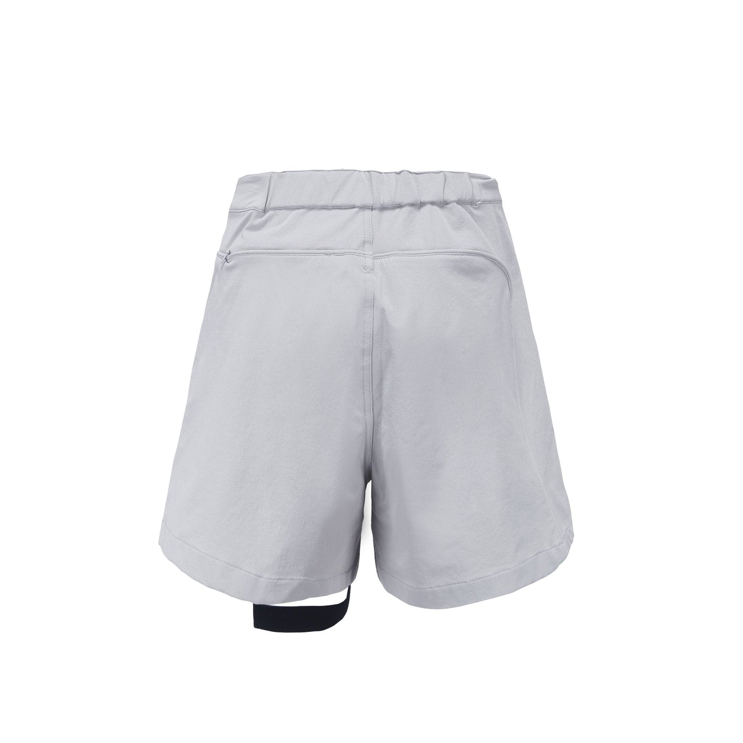 Women Shorts With Detachable Garter Belt - Light Grey