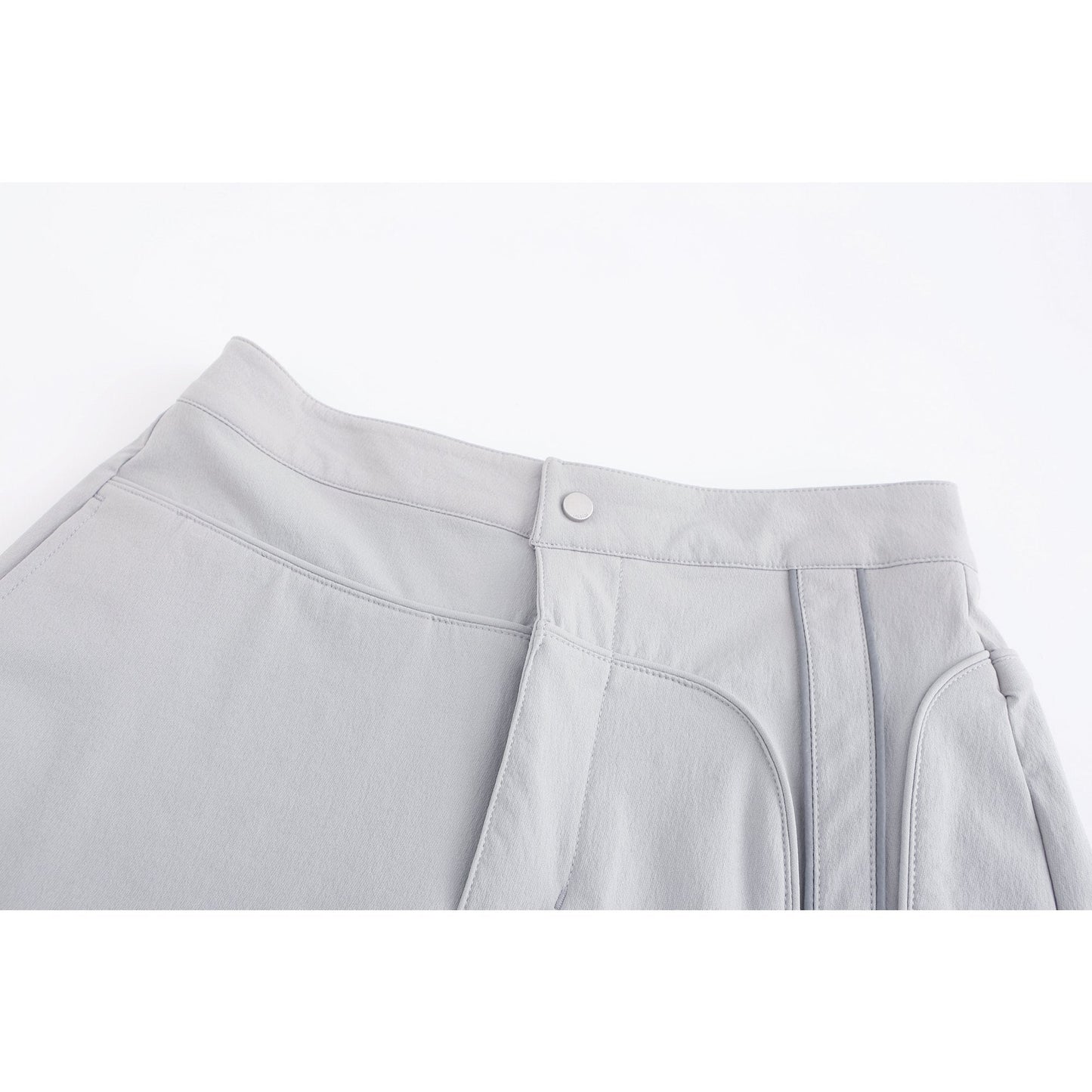 Women Shorts With Detachable Garter Belt - Light Grey