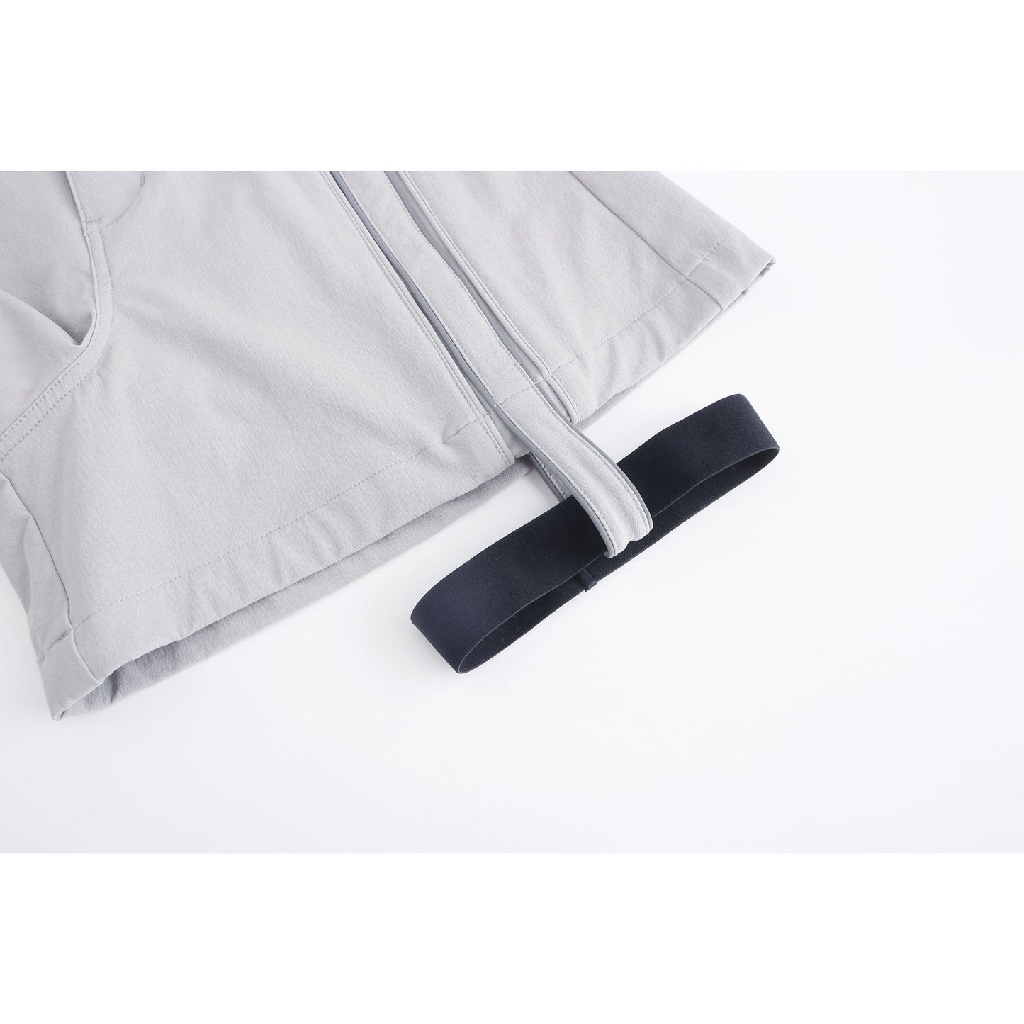 Women Shorts With Detachable Garter Belt - Light Grey