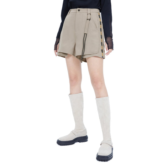 Women Tent-Inspired Shorts With 3M Reflective Rope Laces - Beige