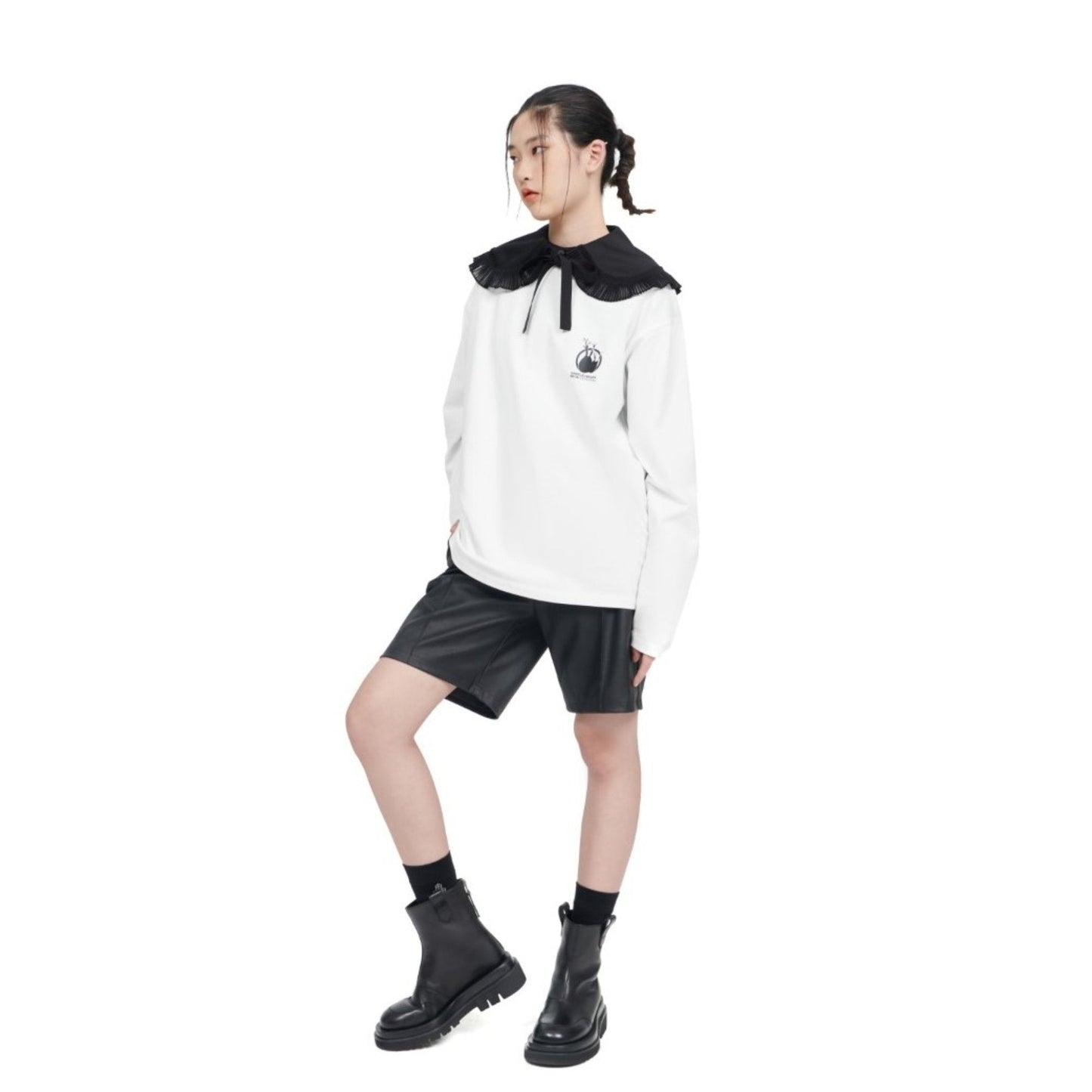 Women Faux Leather Shorts - Black