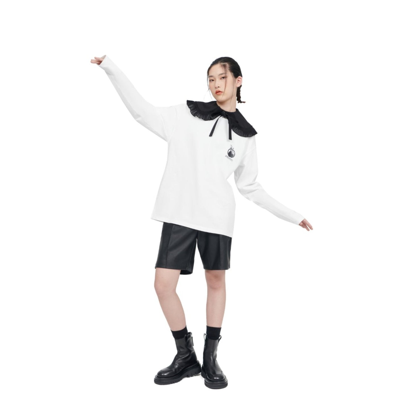 Women Faux Leather Shorts - Black
