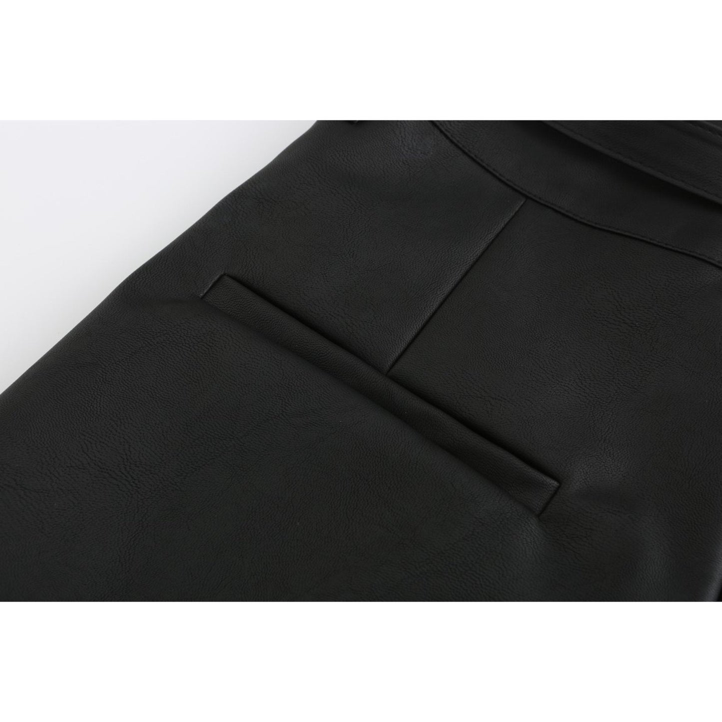 Women Faux Leather Shorts - Black