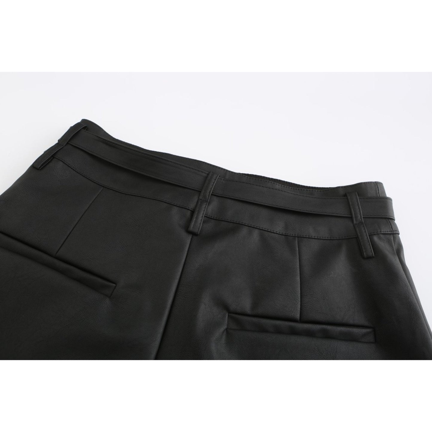 Women Faux Leather Shorts - Black